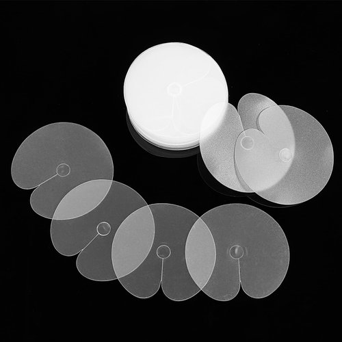 COMNICO Heat Shield Guards, 50Pcs Circular Hair Extensions Shield Clear Fusion Glue Protector Single Hole Round Spacer Template Heat Shield Guards for Hair Extension Bonding