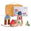 AVDAR Wooden Building Blocks for Toddlers 2-4 Years, 2024 Mom's Choice Award Winner, Wooden Blocks with Post Stickers, Travel Toy Set for Kids Ages 3+