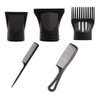 1Set Black Portable Replaceable Multifunctional Hair Dryer Blower Nozzles with Combs Barber Salon Home Use Flat Mouth Air Wind Concentrators for Hair Drying Styling