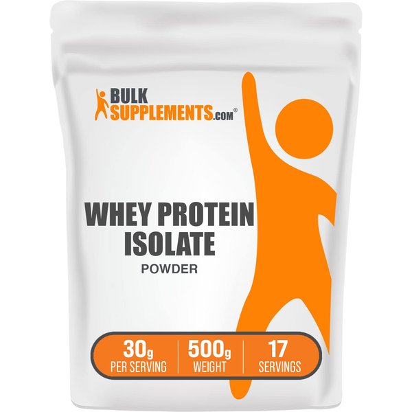 BULKSUPPLEMENTS.COM Whey Protein Isolate Powder - Unflavored Whey Protein Powder - Whey Protein - Flavorless Protein Powder - 30g per Serving, 17 Servings of Pure Protein Powder (500 Grams - 1.1 lbs)