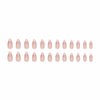 MISUD Almond Press on Nails Medium Stiletto Fake Nails Glossy Glue on Nails Chrome Acrylic Nails Bling Aurora French Tip Arrificial Nails Gold Swirl False Nails with Pearl Flash Design 24 pcs