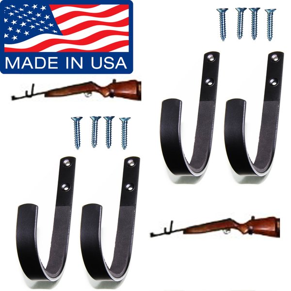 Johnson Brother Gun Rack Shotgun Hooks Rifle Hangers Archery Bow Felt Lined Wall Mount Storage (Handmade in The U.S.A.) 2 Packs