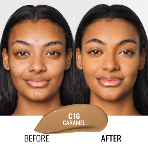 Oulac Foundation Make Up, Skincare Infused With Aloe Leaf And Vitamin E, Medium to High Coverage Liquid Foundation, Foundation Vegan 30ml, Shade：Caramel 16