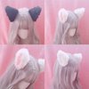 Cat Ears Hair Clips Fox Ears Barrettes Women Furry Fur Cat Headpiece Holiday Hair Pins Sweet Halloween Party Decoration Headband Anime Cosplay Costume Kitty Kitten Hair Accessories Dark Blue - Pink