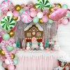 Christmas 1st Birthday Pink Green Pastel Balloon Garland Arch Kit With Sweet One Candy Cane Balloons For Girl Princess Ballerina Christmas Birthday Baby Shower Party Decorations