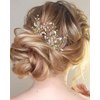 YERTTER 3 Pcs Wedding Hair Pins Decorative Rhinestones Crystal Vine Bridal Bun Clip Accessories for Brides and Bridesmaids (Gold)