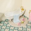 Keldoner Ceramic Dollhouse Furniture 1 12 Scale, Doll House Furniture Toys for Dollhouse Bathroom Incl Toilet Bathtub Washbasin Towel Rack and Other Miniture House Furniture and Accessories