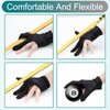 ONLYFU 22 Pieces Billiard Gloves Three Finger Cue Shooter Pool Gloves Sport Gloves for Women & Men Both Left and Right Hand (Black)