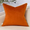 Yangest Orange Patchwork Throw Pillow Cover Striped Velvet Cushion Case Modern Pillowcase for Sofa Couch Bedroom Living Room Home Decor,20x20 Inch