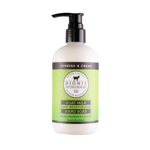 Dionis Goat Milk Skincare Verbena & Cream Scented Hand Soap - Skin Moisturizing & Hydrating Hand Wash -Rich & Creamy -Made in The USA- Cruelty Free Formula For Sensitive Skin, 8.5oz Bottle With A Pump