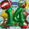 HADCKJA Football Balloon Football Birthday Decorations 14th Birthday Balloon Rugby Gold Brown Star Rugby Field Balloon Touchdown Sports Theme Football Party Supplies Birthday Party Decorations 10Pcs