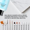 AIJIMEI Nail Brush Cleaner Preserver & Restorer Nail Brush Cleaner Solution Clean Manicure Brushes Set A with Glass Cup & Cleaning Cotton Pads for Nail Art Brushes 58ml (Brush Cleaner 2OZ)