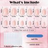 AddFavor French Tip Press on Nails Short Oval Fake Nails, 120pcs White French Tips Nails Press on Medium Almond False Acrylic Nails for Women and Girls