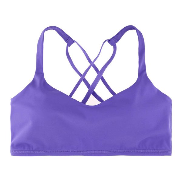 Undies.com Women's Low Impact Wire Free Studio Racerback Active Sports Bra, Violet, XL