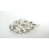 Small silver crystal leaf antique style hair alligator clip barrette for fine (Clip quantity: 2 clips, Pattern: Alligator clip)