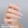 GAOY Medium Stiletto Fake Nail Tips, 360Pcs Matte Soft Gel X Nail Tips, 15 Sizes Full Cover Acrylic False Press on Nails Tips, Nail Extension Tips