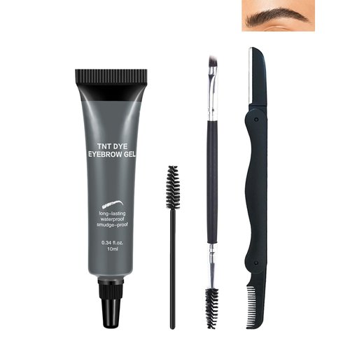 Waterproof Tinted Brow Gel Kit, Grey Tinted Thickening Eyebrow Gel with Brow Brush & Razor, Long Lasting Transfer-Proof Brow Glue, Brow Fast Sculpt, Eye Brow Gel Fill in Eyebrows for Women Girls-05#