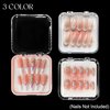 Qsnidy 9Pcs Press On Nail Storage Box in 3 Colors, False Nails Acrylic Display Case with 9Pcs Fake Nails Display Cards and 20Pcs Adhesive Double Sided Tape for Nail Art Home Salon Packaging Use