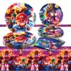 Fuyhiuous Mario Move Party Supplies 41Pack include 20 plates, 20 napkins 1 tablecloth for Mario Move birthday party Decoration