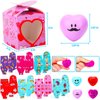 Lumiparty Valentines Day Gifts for Kids - 28 Pack Valentine Heart Shape Stress Balls with Heart Boxes, Stress Relief Smile Face Squeeze Toys for Party Favors