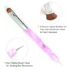 French Manicure Brush -Two Way Nail Art Brush with Dotting Manicure Tool for Manicure Cuticle Clean Up Nail Art Design- Professional Nail Salon Quality Brush, Nail Dotting Pen (10#, Pink)