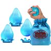 Schylling Nee Doh Blue Dream Drop...Translucent Groovy Globs! Squishy, Squeezy, Popping, Stretchy Stress Fidget Drops Party Bundle with Storage Bag - 3 Pack (Blue)