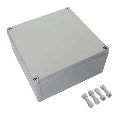 LeMotech Junction Box IP67 Waterproof Dustproof ABS Plastic Project Box for Electrical Outdoor Enclosure Gray 7.9 x 7.9 x 3.7 inch (200 x 200 x 95 mm)