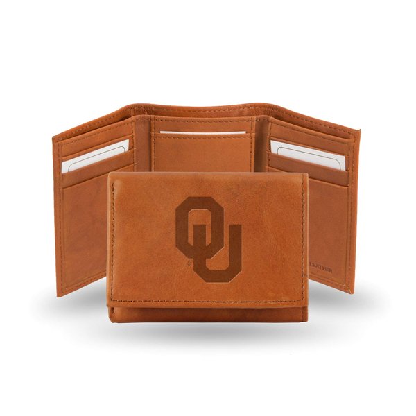 Rico Industries NCAA Embossed Leather Trifold Wallet, Oklahoma Sooners