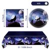 Wolf Birthday Party Tableware Set,20 Plates and 20 Napkins and Tablecloth 86 '' x 51 '', Wolf Animal Party Decorate Supplies