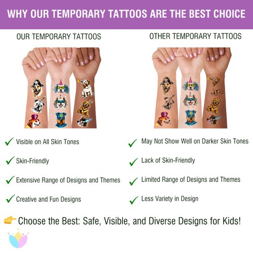 101+ Bee Temporary Tattoos – Printable, Waterproof Fake Tattoos for Kids, Girls, Boys, Teens & Adults – Ideal for Birthday Parties, Decorations (A)