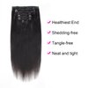 Lovrio 9A Yaki Straight Clip in Human Hair Extensions Double Weft Straight Clip in Hair Extensions Human Hair for Black Women 16 Inch Natural Black Yaki Clip ins Hair 120 Grams 7 Pieces With 17 Clips
