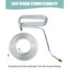 YAKEFLY 25 Ft Flexible Tube Line Roll,1/4" Brake Line Tubing Kit,Copper Coated Alloy Brake Line Tubing Coil with 16 Inverted Flare Fittings,Fuel Line Coil(Silver)