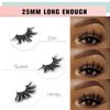 SY SHUYING 25mm Mink Lashes 3D Real Mink Eyelashes Fluffy Dramatic False Eyelashes 6D Wispy Long Thick Handmade Luxury Volume Strip Eye Lashes (3 Pairs, Doll Honey Queen)