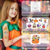 Partywind 408 PCS Glitter Tattoos for Kids Halloween Party Supplies, Individually Wrapped Cut Tattoos for Halloween Goodie Bag Stuffers, Halloween Treats for Kids Trick or Treat Party Decorations