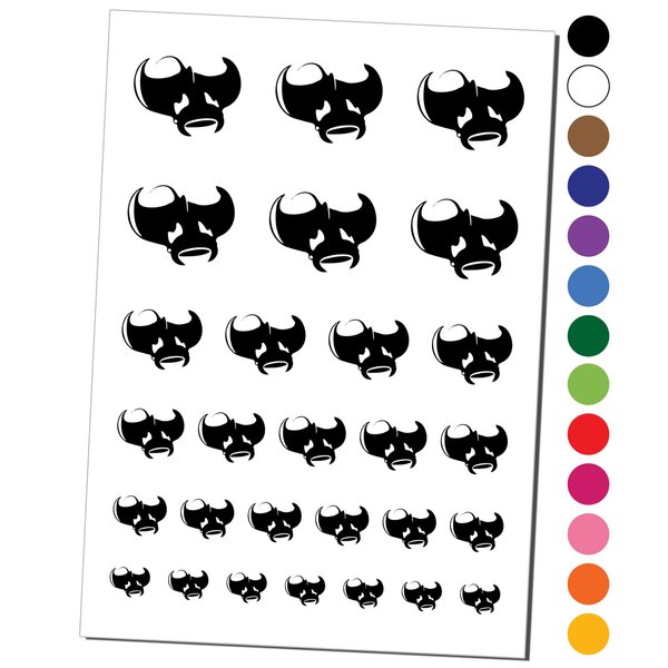Manta Ray Temporary Tattoo Water Resistant Fake Body Art Set Collection - Black (One Sheet)