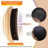 Aosina Wave Brush for Men 360, Natural Boar Bristle Hair Brush for Women's Grooming and Hair Styling,Curved Palm Hair Brush for Black Men