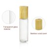 6 Count 10ml Bamboo Roll On Bottle For Essential Oils,Clear Glass Bottle With Natural Bamboo Lid,Portable Massage Stainless Steel Roller Ball Glass Vial Aromatherapy travel Perfumes Bottles