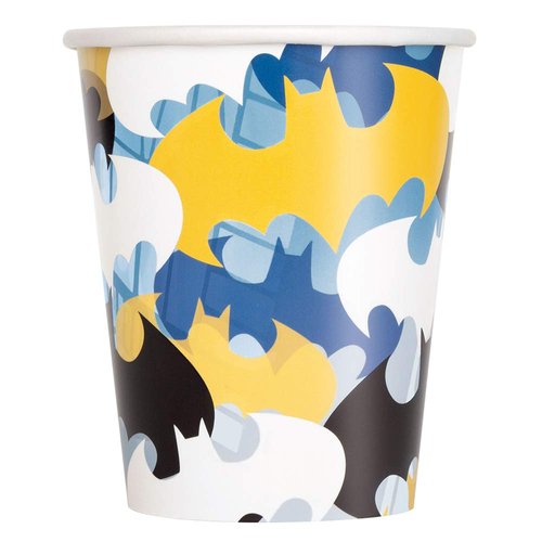 Unique Batman Multicolor Paper Cups - 9 oz (Pack of 8) - Fun and Durable Cups for Themed Parties & Birthdays