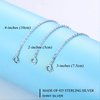 LANCHARMED 3 Pcs 925 Sterling Silver Necklace Extenders for Women Durable Strong Removable Necklace Bracelet Anklet Extension for Jewelry Making(2 3 4 Inch, Silver)