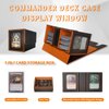 Jeixynik MTG Deck Box, 3-in-1 Magic Gathering Commander Deck Storage, Magnetic Leather Card Storage Box with 2 Commander Display & 4 Dividers & Dice Tray Fit TCG CCG Cards, Black-Orange