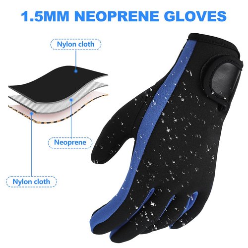Micosuza Neoprene 1.5mm Five Finger Dive Gloves