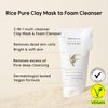 THANKYOU FARMER Rice Pure 2-IN-1 Korean Clay Mask to Foam Cleanser 5.27 fl.oz, Removes Excess Oil, Removing Dead Skin Cells, Soft Skin, Pore Purifying, Dermatologist Tested Korean Face Wash