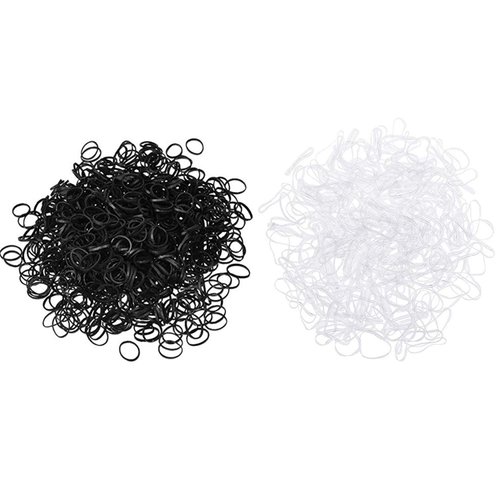 PPX 4000 Pieces Elastic Hair Bands, Girl Kids Hair Holder Hair Tie Elastic Rubber Bands Black and Transparent