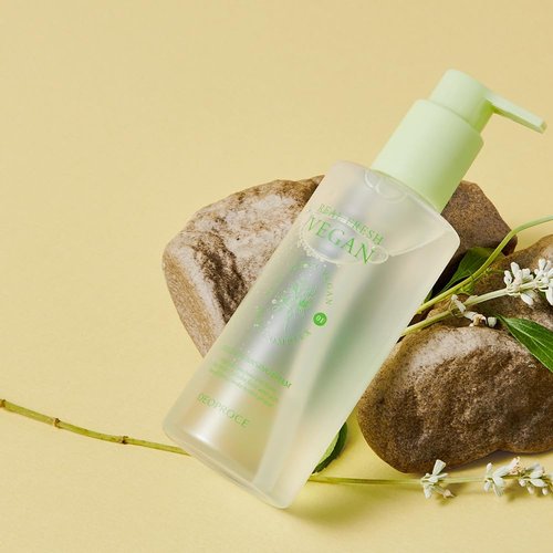 Deoproce Real Fresh Vegan Deep Cleansing Foam 200 ml, Korean Skincare, Moisturizing Face Wash with Plant Extracts, Allantoin, Tones, Improves Complexion