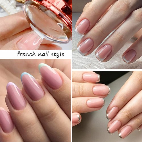 Dornail Clear Silicone Nail Stamper French Tip Nail Art Stamper Jelly Stamper for Nails French Nail Stamper Kit Manicure Nail Art Tools