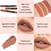 evpct DNM 1Pcs Light Nude Brown Matte Lipstick and Lip Crayon Liner Pencil Set for Women Lip Stain Long Lasting Waterproof labiales mate magicos 24 horas originales pintalabios permanente 24 horas 17