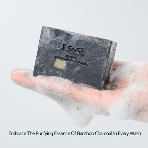 565c Bamboo Charcoal Gentle Soap Bar | Hypoallergenic Sensitive Skin Mild Soap Bar For Face & Body, Gentle on Acne-Prone Skin, Cruelty-Free, Vegan