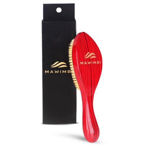 Mawimbi S130 Curved 360 Wave Brush, Medium Strength Boar Bristle Brush, Versatile Men's Hair Brush for Textured, Semi-Coarse, Straight Hair and More