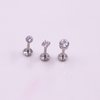 CHARMONLINE Top Push in Threadless G23 Titanium Flat Back Stud for Nose Heart CZ Lip Stud Bone Studs Nose Piercing Jewelry for Women Men