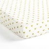 Lush Decor Baby Boho Metallic Hearts Allover Hearts Soft & Plush Fitted Crib Sheet, 52"x 28" x 9", White & Gold